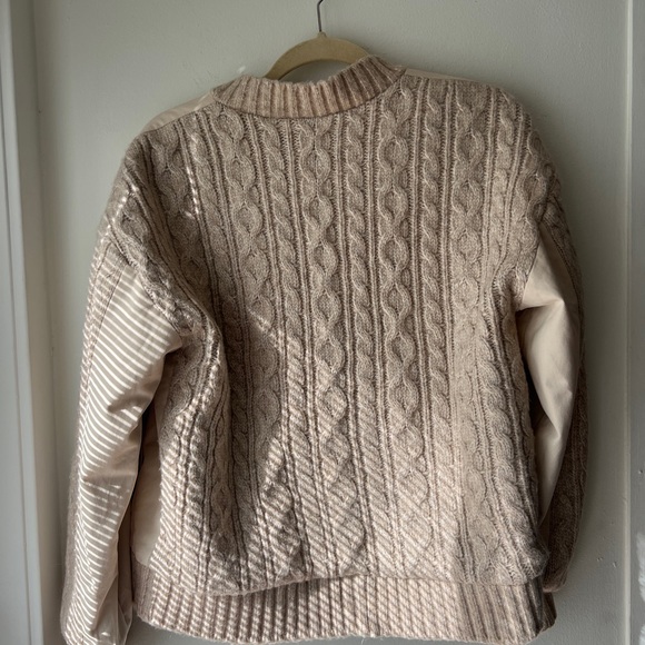 Anthropologie Beige and Taupe Bomber Jacket - Picture 2 of 3